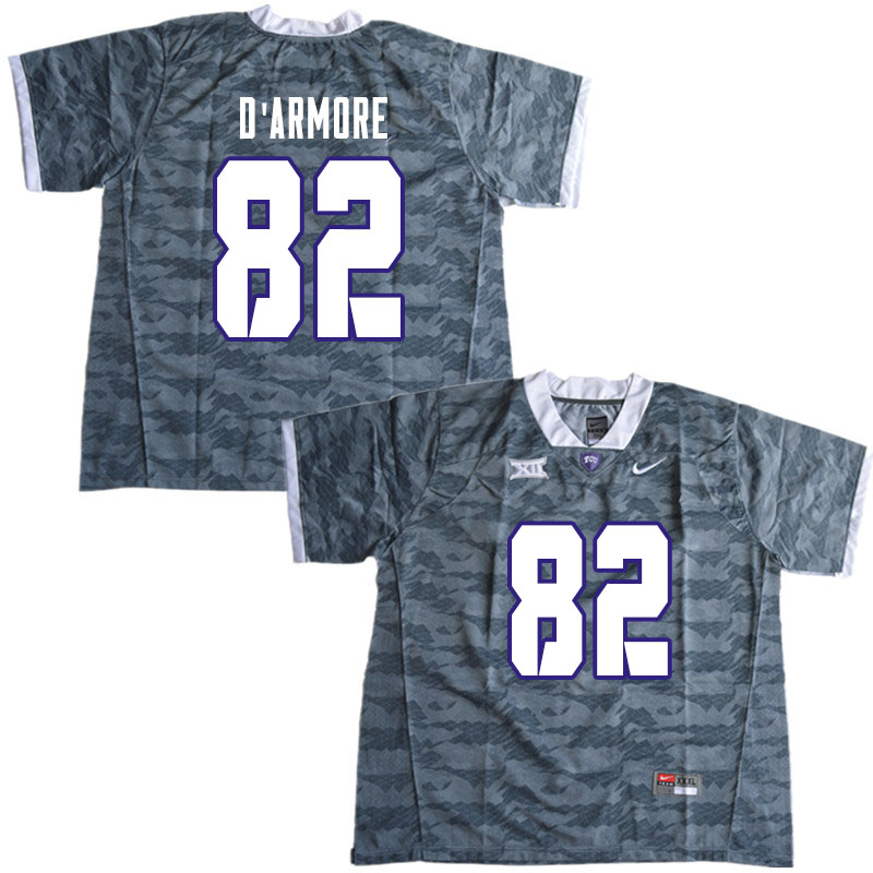 Men #82 Jason D'Armore TCU Horned Frogs College Football Jerseys Sale-Gray - Click Image to Close